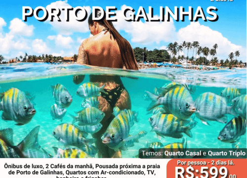Excursão para Porto de Galinhas - Saída na sexta à noite dia 04 de Julho com retorno dia 06 de Julho - 2 dias lá.